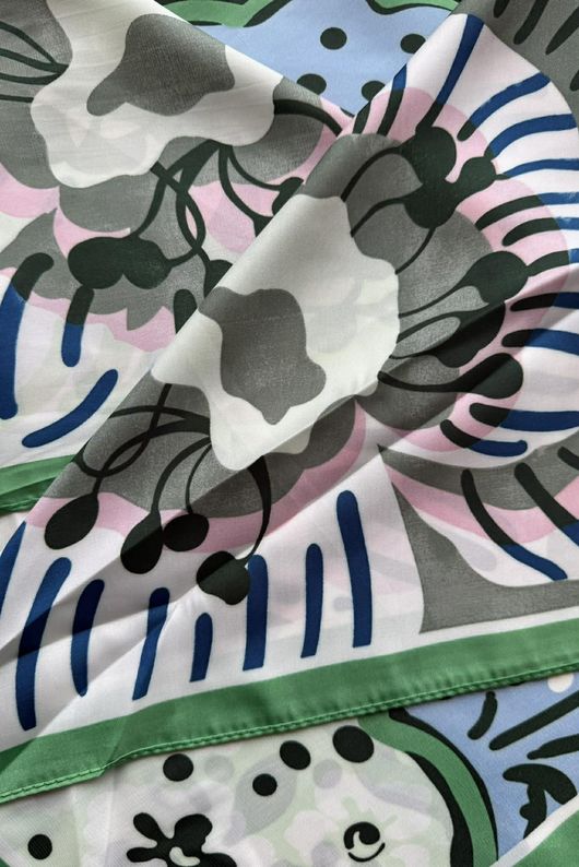 Matteao Silky Blend Square Scarf Green /30=